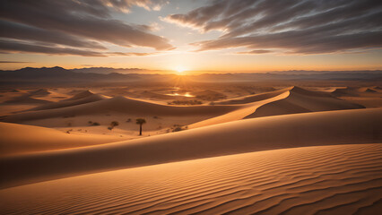 Fototapeta na wymiar wüste sand landschaft düne sahara abendrot himmel