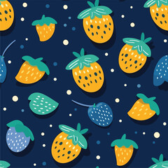 Seamless Colorful strawberry Pattern. Seamless pattern of strawberry in colorful style. Add color to your digital project with our pattern!
