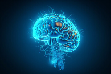 Abstract human brain. Artificial intelligence technology. Science background, technology concept.