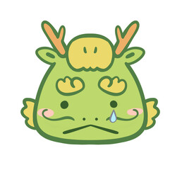 辰年の可愛い龍の涙イラスト