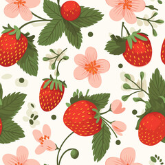 Seamless Colorful strawberry Pattern. Seamless pattern of strawberry in colorful style. Add color to your digital project with our pattern!