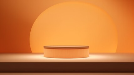 Focused Lighting Abstract Minimalistic Product Podium. The Scene for Product Presentation. 3D Room with Geometric Platform Stage Pedestal. Ai Generated Podium Mockup for a Product advertisement.