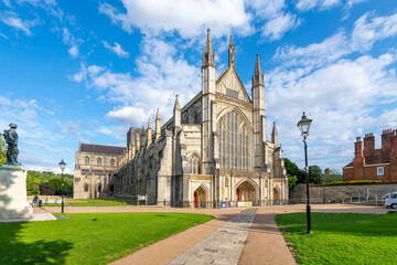 The medieval Cathedral Church of the Holy Trinity, Saint Peter, Saint Paul and Saint Swithun,...