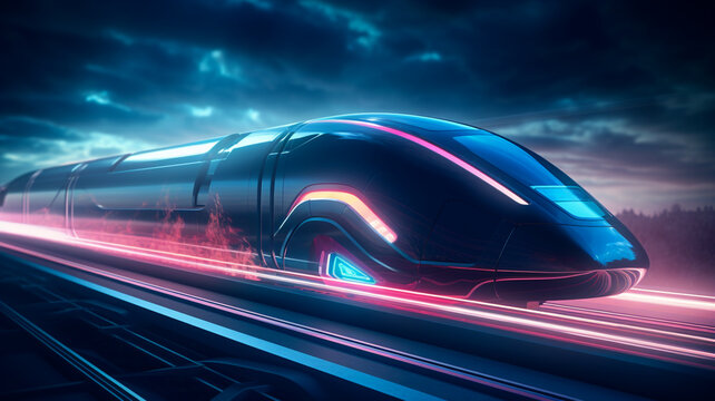 Futuristic autonomous vehicle hyperloop high speed train
