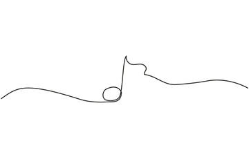 Whole note single one continuous line. Minimalism sign and symbol of music. Vector illustration. EPS 10.