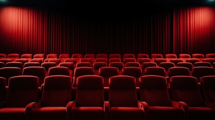 Fototapeta premium cinema auditorium with red chairs