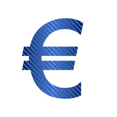 Euro icon on white.