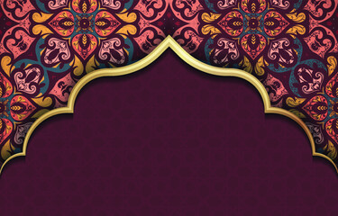 Beautiful Vintage Purple Background with Gold Accent 