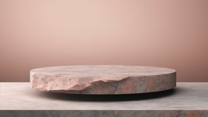 Gneiss Stone Abstract Minimalistic Product Podium. The Scene for Product Presentation. 3D Room with Geometric Platform Stage Pedestal. Ai Generated Podium Mockup for a Product advertisement.