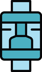 Vape atomizer icon outline vector. Electronic cigarette. Juice smoke color flat