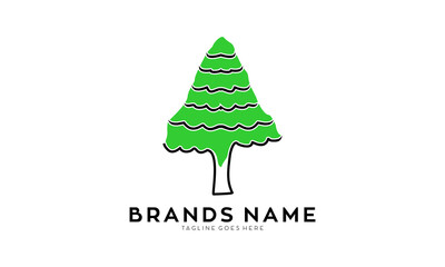 Spruce tree simple symbol vector logo