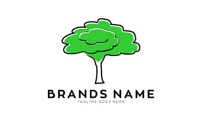 Shady tree simple vector logo