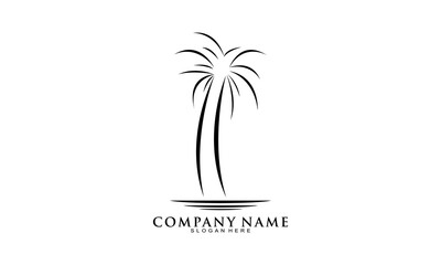 Coconut tree simple symbol vector logo