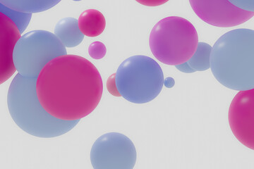 abstract pasteltone colorful sphere 3d banner background, 3d rendering