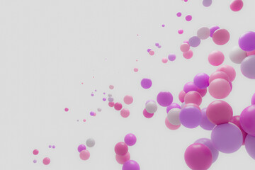 abstract pasteltone colorful sphere 3d banner background, 3d rendering