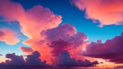 a pink and blue sky with clouds