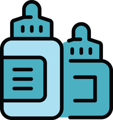 E cig bottle pack icon outline vector. Vape cigarette. Smoke liquid color flat