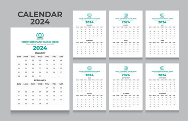 Vector wall calendar 2024