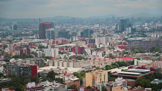 Vue a&eacute;rienne de Mexico - Skyline urbain
