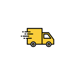Naklejka premium Delivery truck icon vector for web and mobile app. Delivery truck sign and symbol. Shipping fast delivery icon