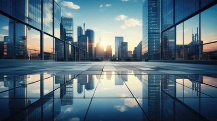 modern reflexive business office building at business district.