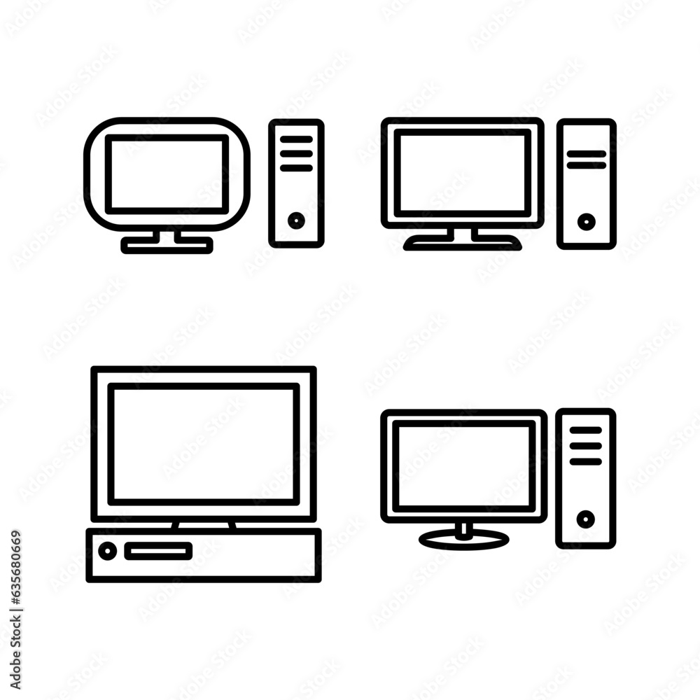 Poster computer icon vector. computer monitor icon.