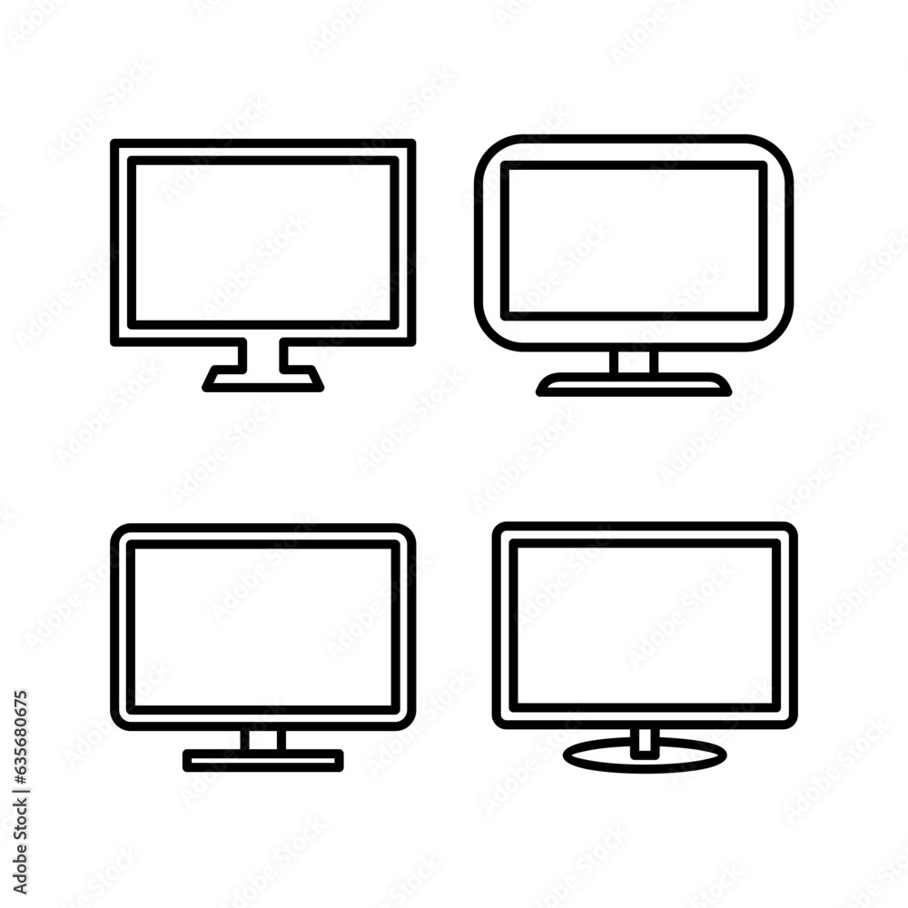 Poster computer icon vector. computer monitor icon.