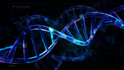 Science Biotechnology, DNA  chromosome, 3D rendering