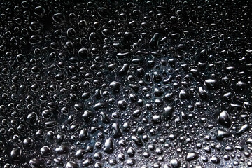 water drops on a metal surface