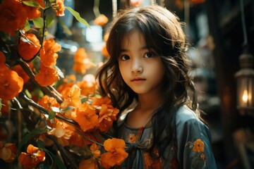 girl in autumn park