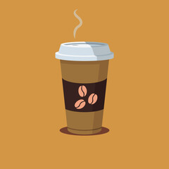 Flat paper coffee cup vector
