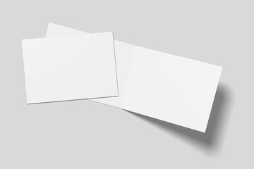 Landscape Bifold Catalog Brochure for Mockup. 3D Render.