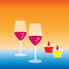 Red wine and candles