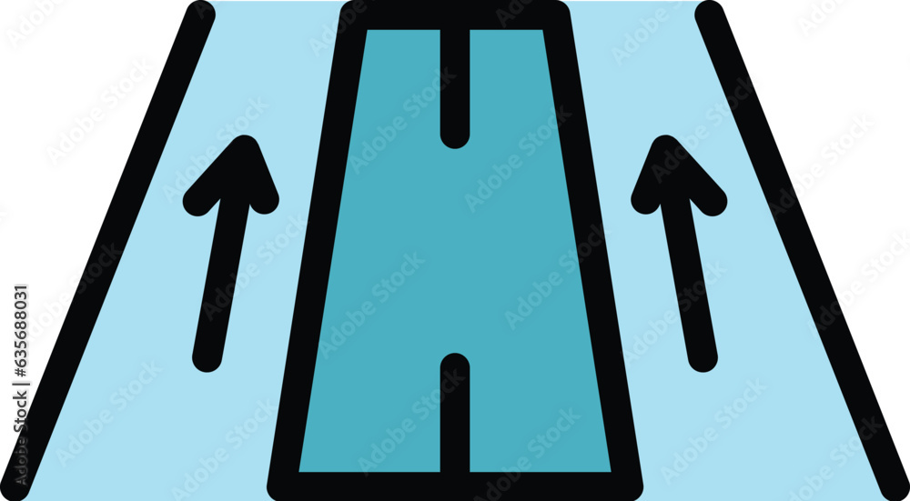 Poster road point icon outline vector. pointer navigator. arrow button color flat