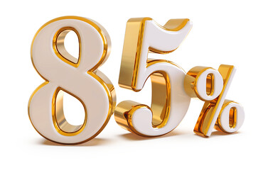 85 percent off gold 3d number render