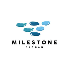 Stone Logo, Premium Elegant Design, Stone Balance Vector, Stepping Rock Walking Icon Illustration Design