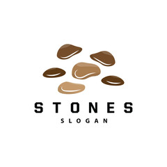 Stone Logo, Premium Elegant Design, Stone Balance Vector, Stepping Rock Walking Icon Illustration Design
