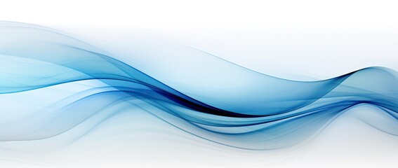 Fototapeta premium blue abstract wave pattern on white background, Generative AI