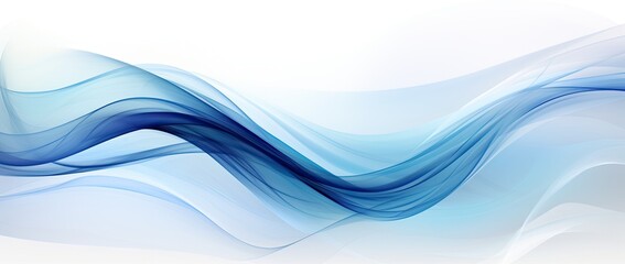 Naklejka premium blue abstract wave pattern on white background, Generative AI