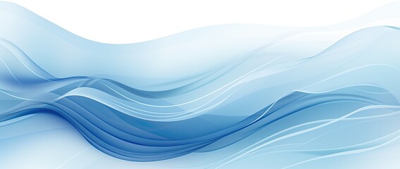 blue abstract wave pattern on white background, Generative AI