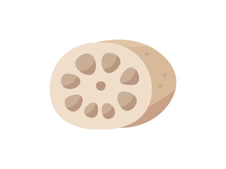 秋の味覚のイラスト素材、画線無しの蓮根