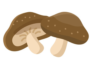 秋の味覚のイラスト素材、画線無しのシイタケ