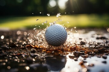 golf ball on the grass