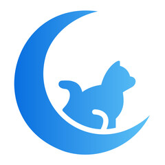 black cat gradient icon