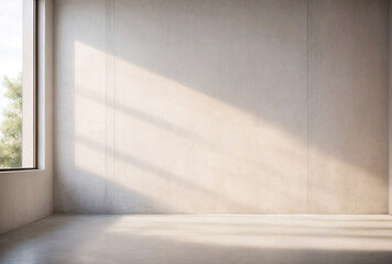 Fototapeta premium A large empty room with a window and a wall