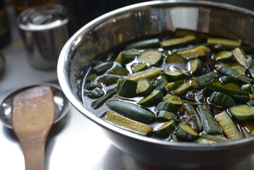 Tsukemono, Q-chan, Japanese-style pickled cucumber.