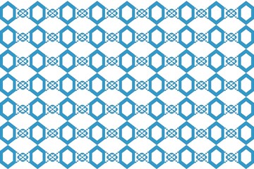 Hexagonal fabric pattern combined with navy blue, white background.