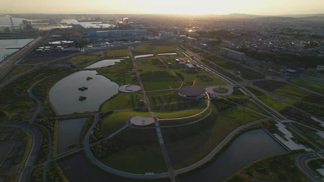 Ishinomaki Minamihama Tsunami Memorial Park During Golden Hour