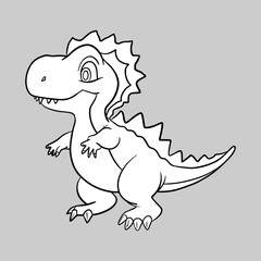 Fototapeta premium dinosaur educational coloring book for children and elementary school, vector illustration.