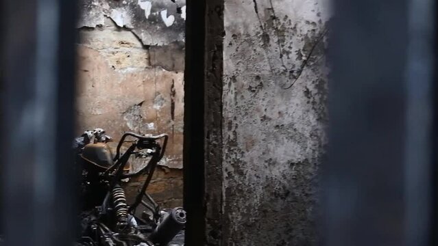 Pan shot of Residents' houses were destroyed by the explosion of a Pertamina fuel storage tank near a densely populated settlement in Plumpang, North Jakarta, Indonesia